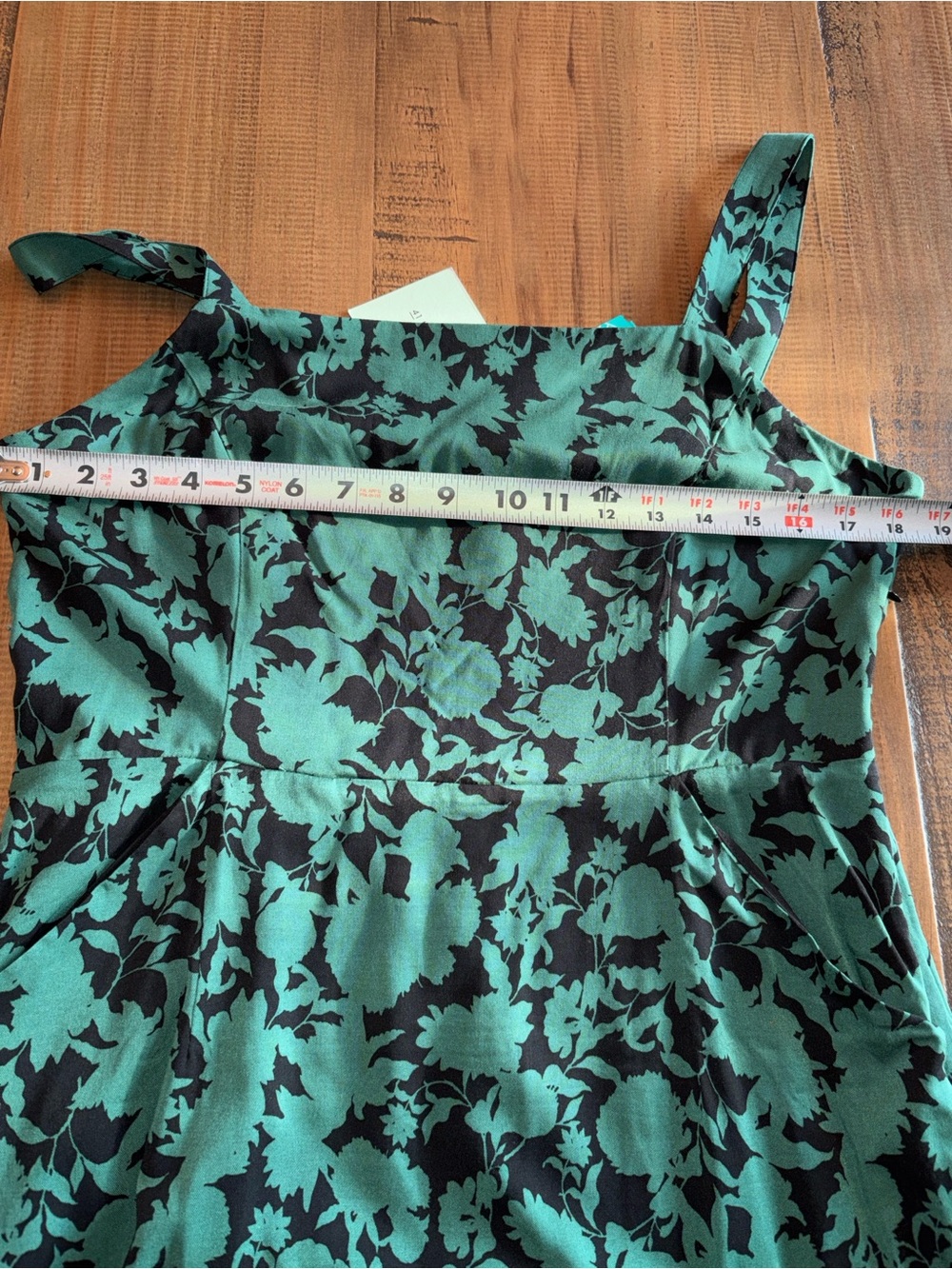 41 Hawthorn Green Floral Sheath Midi Dress green black Square Neck size 10 nwt! - Picture 10 of 15